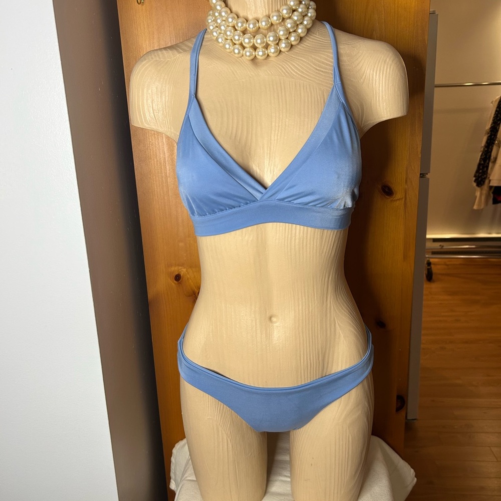 Gorgeous Classic Dusty Blue Triangle Bikini Set❤️S
